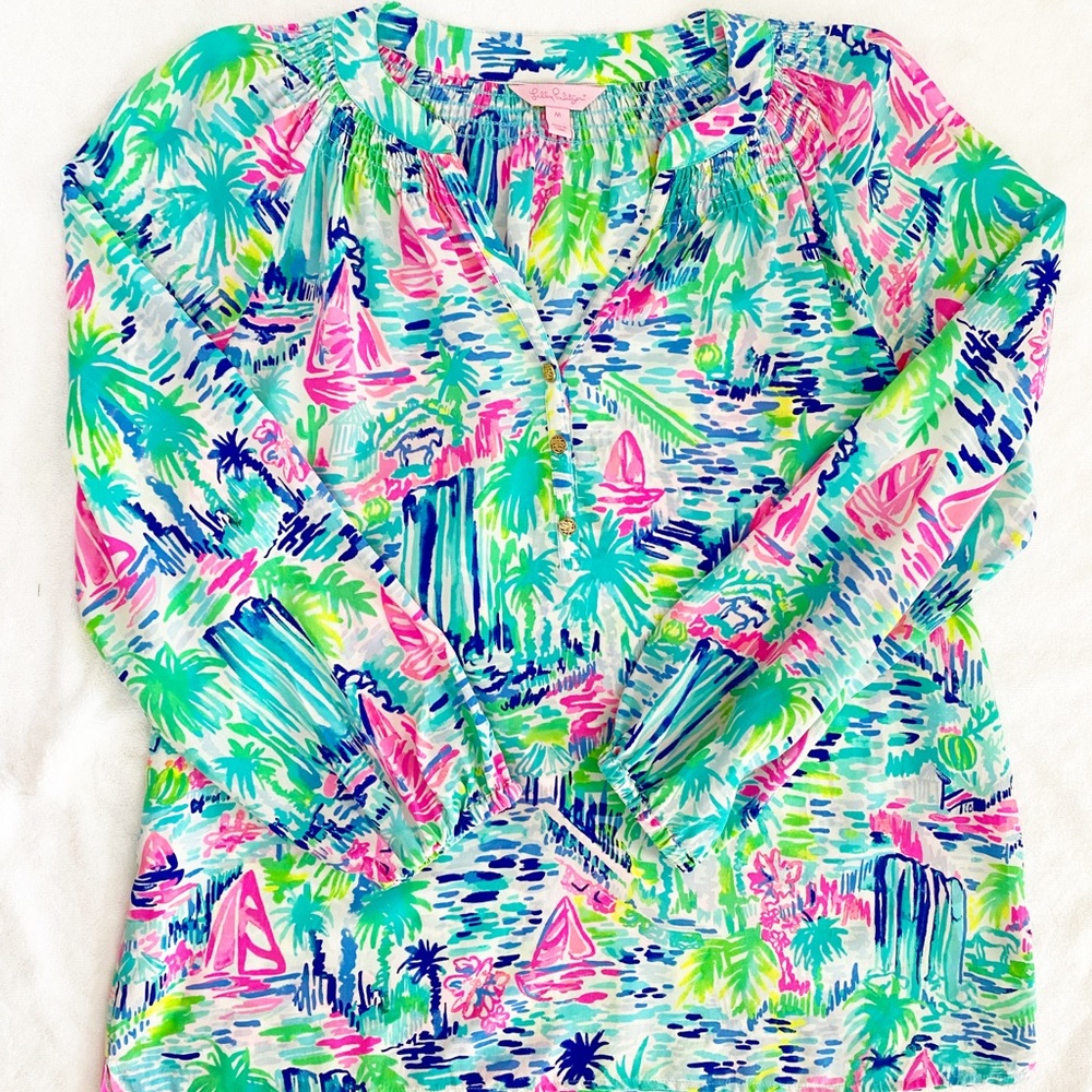 Lilly Pulitzer Elsa silk top - Salt In The Air